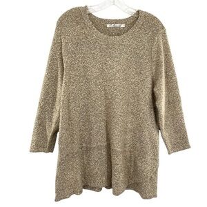 Lulu B Sweater Popcorn Knit Layered Long Tunic Comfy Pullover